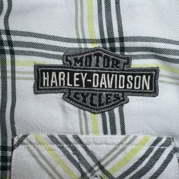 Harley Davidson Women’s Button Down Plaid Long Sleeve Shirt Size Large - Picture 4 of 7